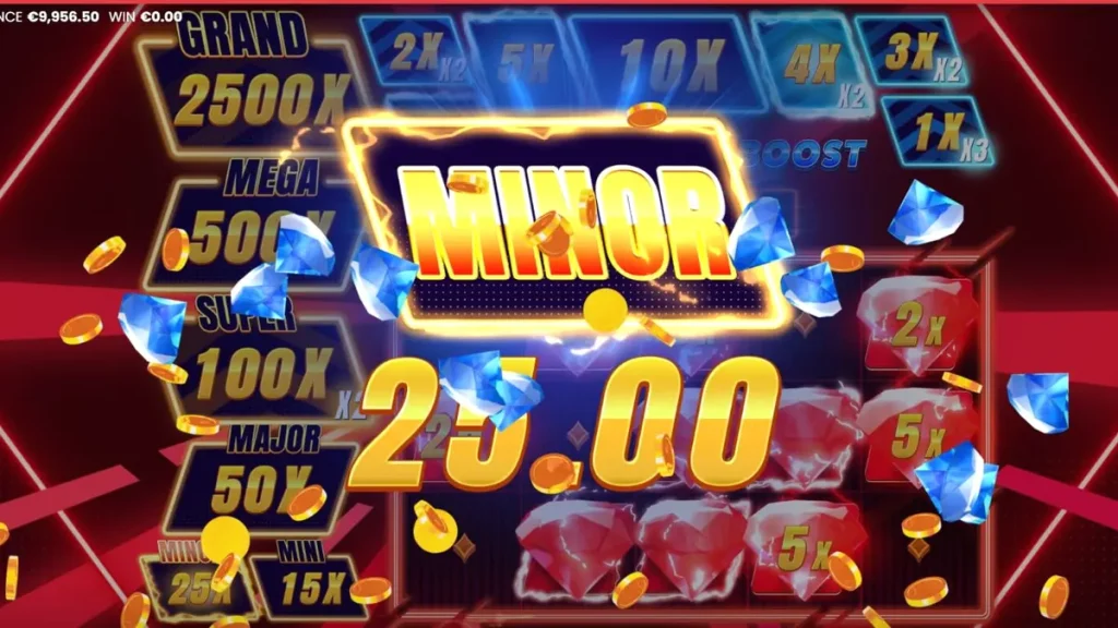 Tampilan visual neon futuristik pada slot Triple Cash Boost